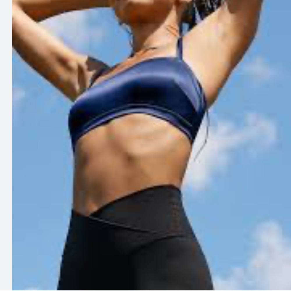 Aerie Satin Bandeau Blue
